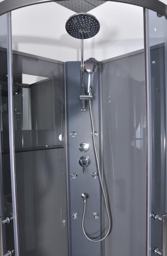 Quadrant Shower Cubicles 900 X 900 X 2250 MM Circle Grey ABS Tray