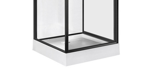 सफेद एक्रिलिक ट्रे के साथ पिवट दरवाजा स्क्वायर 4 मिमी टेम्पर्ड साफ़ ग्लास शावर केबिन